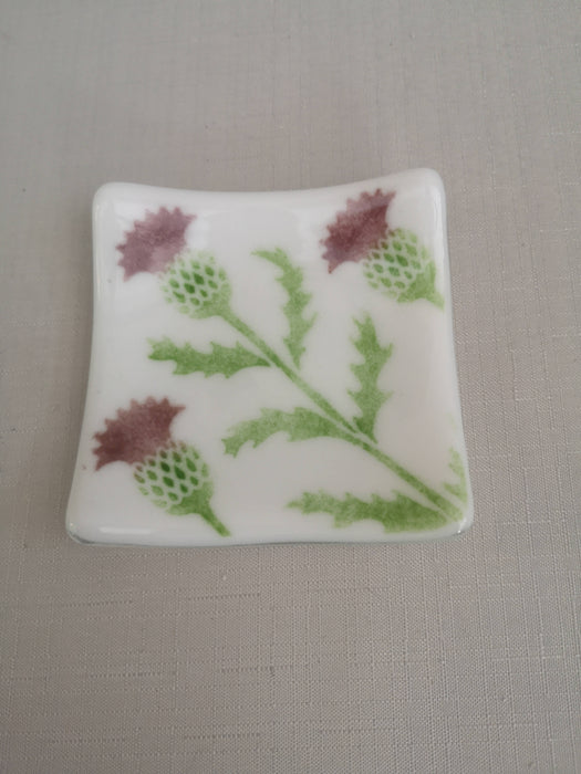 Fused glass Thistle Dish