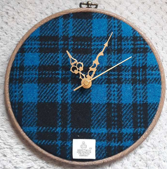 Harris Tweed Clock in an 8" hoop