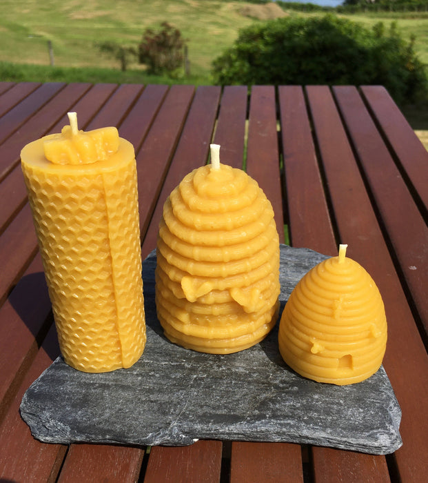 Beeswax Bee Skep Candle Collection