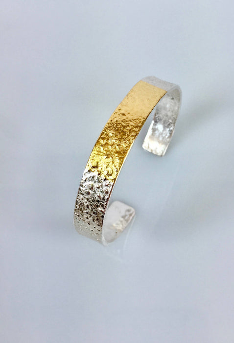 Silver and Gold 'Retic' Bangle