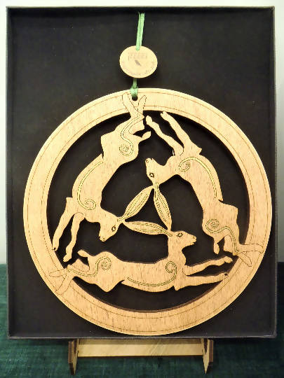 Three Hares - wooden hanging