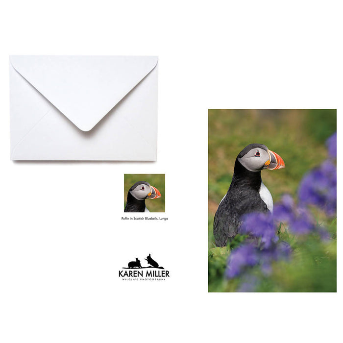Puffin in Flowers Greeting Card