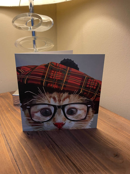 Scottish cat greeting card