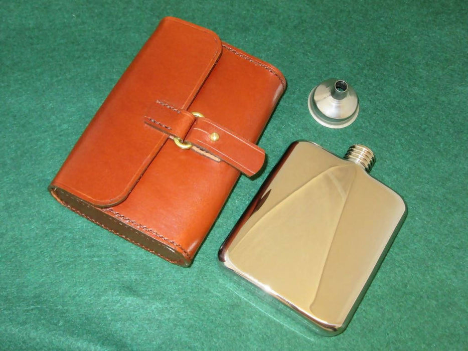 Hip Flask with Leather Pouch