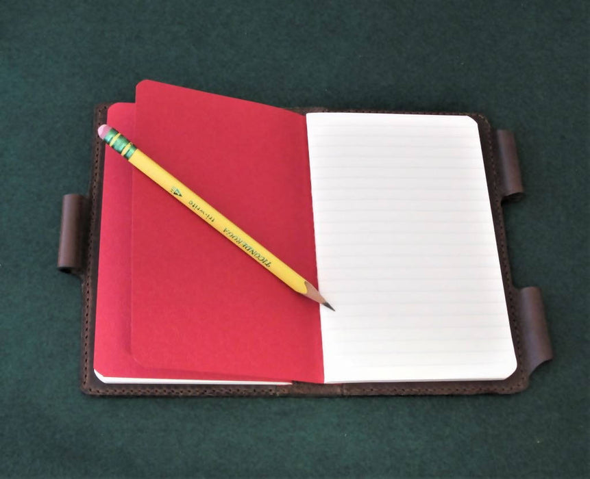 Leather Notebook Cover with Pencil Closure
