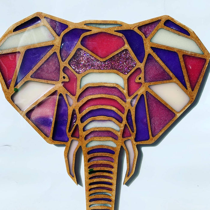 Resin elephant and frame