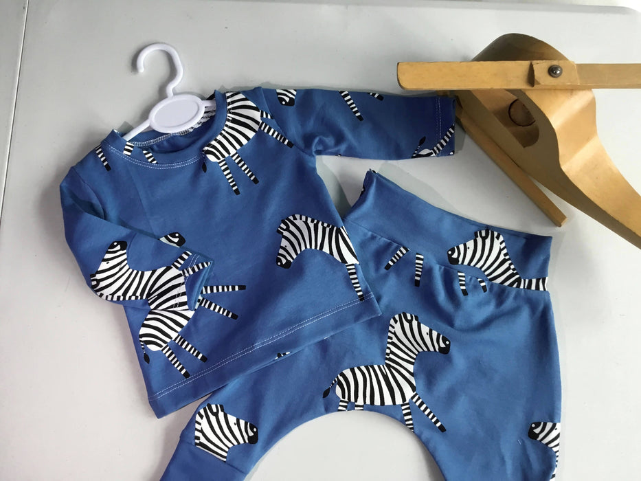 Handmade baby clothes | Zebras in mustard Tee shirt, harem pants |
