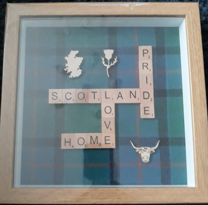 25x25cm Flower of Scotland Tartan Scrabble picture