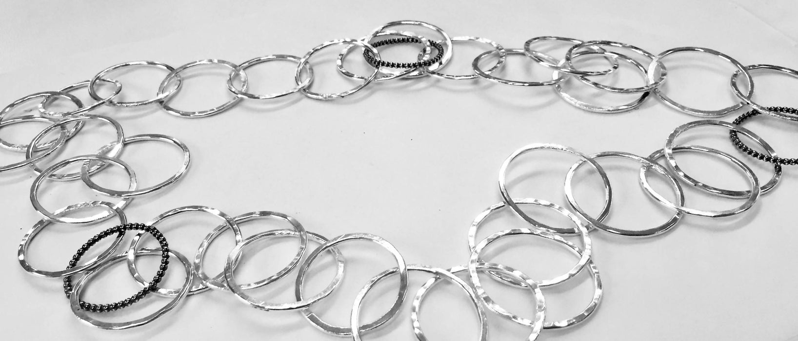 Long Silver 'Dimp' Chain Necklace
