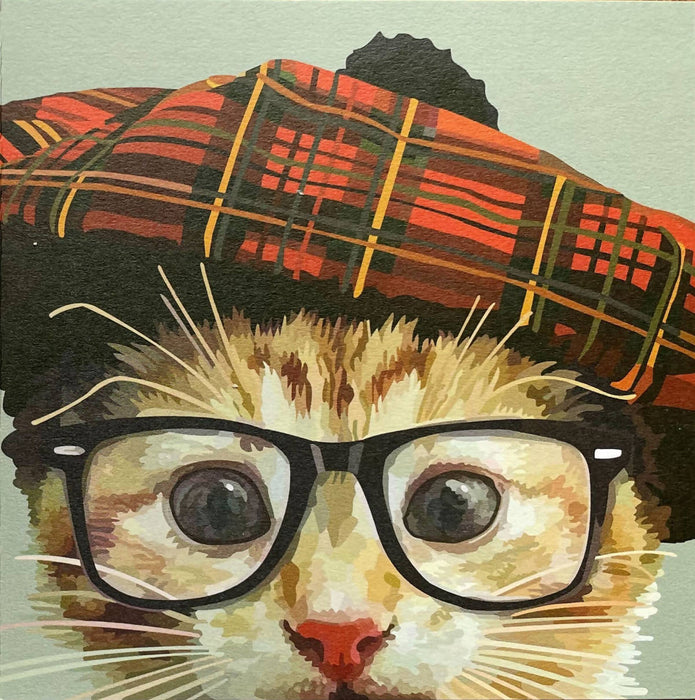 Scottish cat greeting card