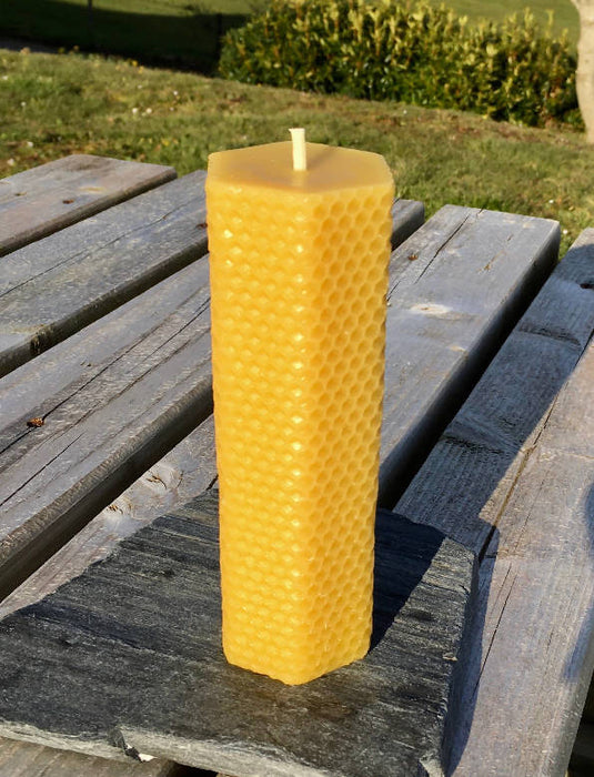 Beeswax Hexagon Pillar Candle